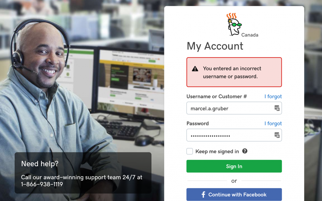 GoDaddy Login Fail